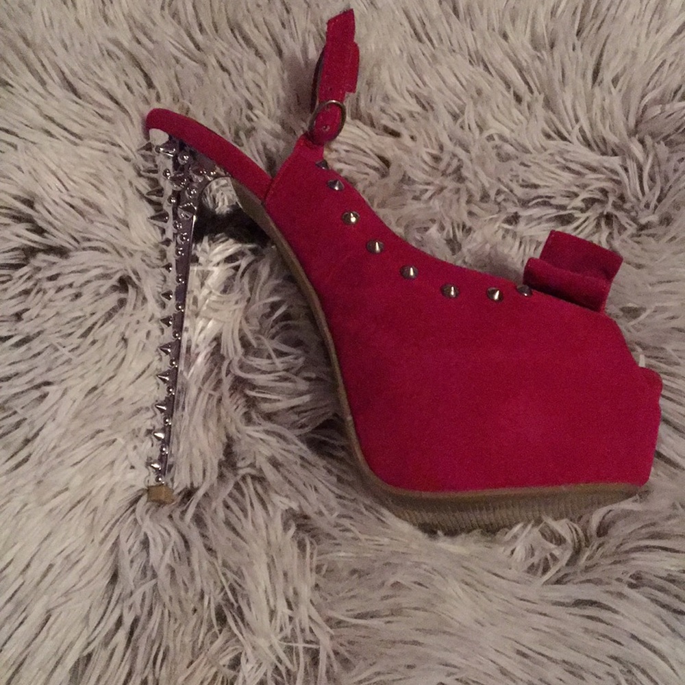 6.5 inch fuchsia heels, hot pink, kush kouture